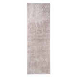 8' Beige Shag Handmade Runner Rug