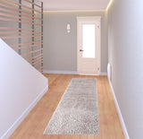 8' Beige Shag Handmade Runner Rug