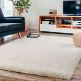 4' X 6' Ivory Shag Handmade Area Rug