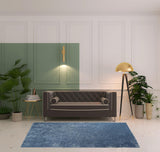 5' X 8' Blue Shag Handmade Area Rug