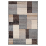 8' X 10' Gray Tan And Brown Patchwork Area Rug