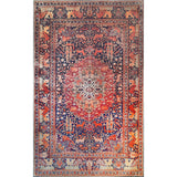 4' X 6' Brown Black And Brick Red Medallion Area Rug