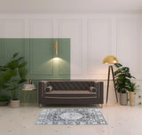 4' X 6' Charcoal And Gray Medallion Area Rug