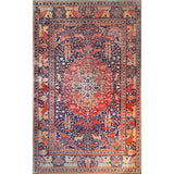 6' X 9' Brown Black And Brick Red Medallion Area Rug