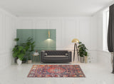 6' X 9' Brown Black And Brick Red Medallion Area Rug