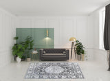 8' X 10' Charcoal And Gray Medallion Area Rug