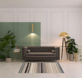 4' X 6' Gray Brown And Ivory Geometric Area Rug