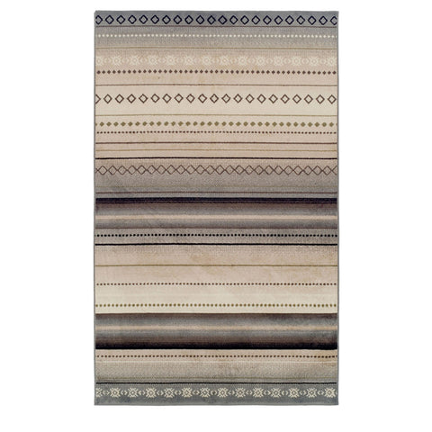 8' X 10' Gray Brown And Ivory Geometric Area Rug