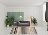 8' X 10' Gray Brown And Ivory Geometric Area Rug