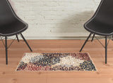 2' X 3' Gray And Ivory Medallion Area Rug