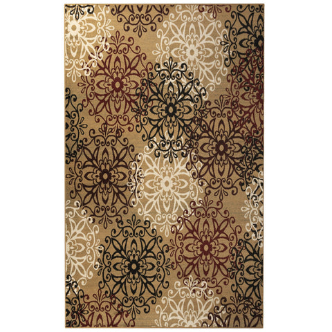 4' X 6' Gray And Ivory Medallion Area Rug