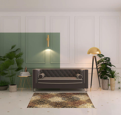 4' X 6' Gray And Ivory Medallion Area Rug
