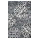 4' X 6' Ivory And Slate Gray Medallion Area Rug