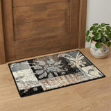 2' X 3' Beige And Gray Floral Power Loom Distressed Stain Resistant Area Rug