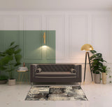 4' X 6' Beige Brown And Gray Floral Distressed Area Rug