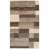 4' X 6' Beige Slate Gray And Brown Patchwork Area Rug