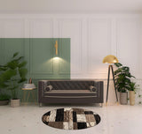 5' Chocolate Patchwork Round Rug