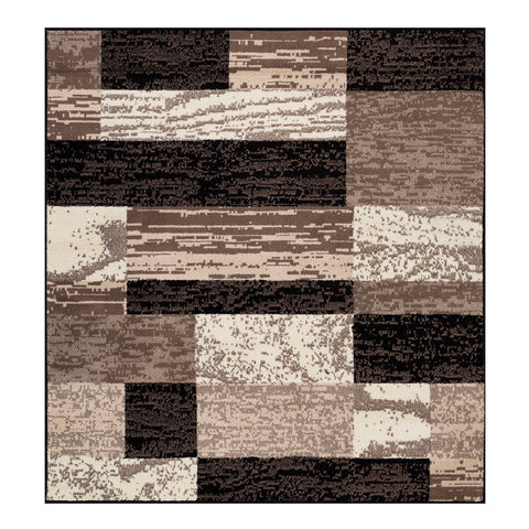 5' Chocolate Patchwork Square Rug