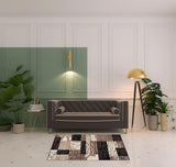 5' Chocolate Patchwork Square Rug