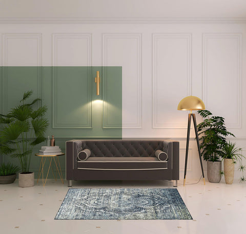 4' X 6' Taupe And Ivory Abstract Distressed Area Rug