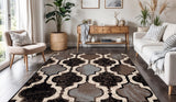 8' Chocolate Quatrefoil Distressed Square Rug