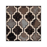 8' Chocolate Quatrefoil Distressed Square Rug