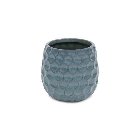 20" Blue and White Color Block Cotton Throw Pillow With Tassels