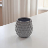 Gray Ceramic 15 Ounce Round Distressed Pot Planter