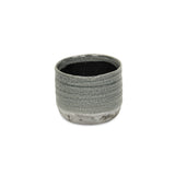 Gray Ceramic 19 Ounce Two Toned Round Distressed Pot Planter
