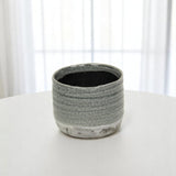 Gray Ceramic 19 Ounce Two Toned Round Distressed Pot Planter
