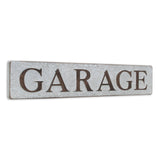 7" X 36" Gray and Brown Garage Galvanized Metal Wall Decor