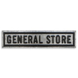 9" X 37" Gray and Black General Store Galvanized Metal Wall Decor