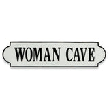 8" X 32" White and Black Woman Cave Metal Wall Decor
