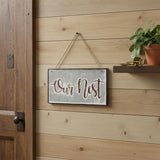 6" X 12" Gray and Brown Our Nest Galvanized Metal Wall Decor