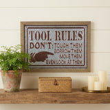 15" X 20" Brown And Gray Tool Rules Wood And Galvanized Metal Wall Decor