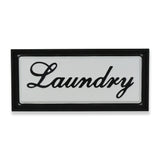 11" X 24" Black and White Handcrafted Laundry Metal Wall Decor
