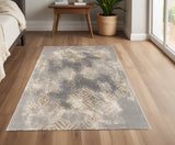 4' X 6' Gray And Ivory Abstract Area Rug