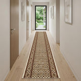 15' Beige And Ivory Oriental Runner Rug