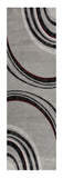 13' Gray and Black Abstract Power Loom Distressed Runner Rug