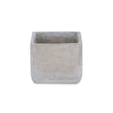 6" Light Gray Chevron Cement Indoor Outdoor Square Pot Planter