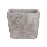 7" Gray Speckle Glaze Cement Indoor Outdoor Square Pot Planter