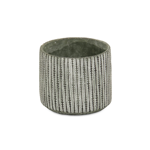 7" Gray Dot Cement Indoor Outdoor Round Pot Planter
