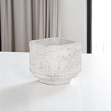 Gray Cement 106 Ounce Crackle Square Distressed Pot Planter