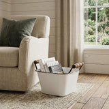 6" White Stackable Metal Bucket