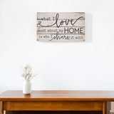 14" X 24" Brown and White What I Love Wood Plank Wall Decor