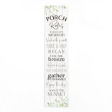 14" X 60" Black and White Porch Rules Solid Wood Wall Decor