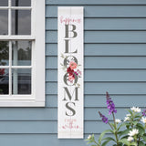 7" X 36" Gray and White Happiness Solid Wood Wall Decor