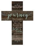 14" X 10" Brown Journey Novelty Cross Hanging Dimensional Sculpture