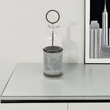 8" Gray Glass Decorative Bottle Tabletop Sculpture