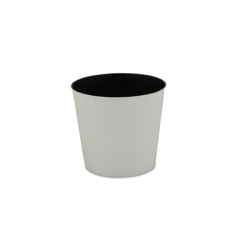 9" White Recycled Plastic Indoor Outdoor Round Pot Planter